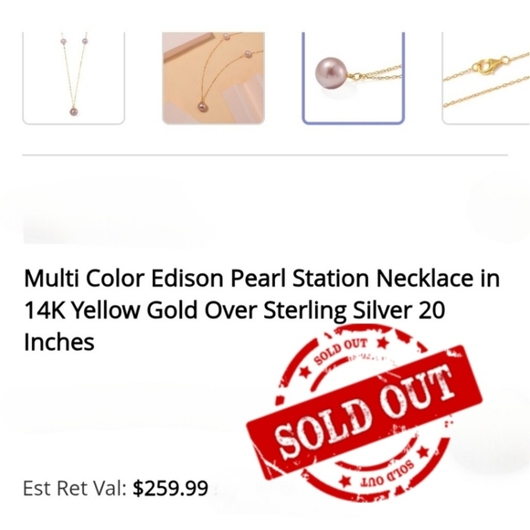 Pink Edison Pearl ✦ Necklace ✦ 20" 14K Gold Over Sterling Silver Minimalist Fine - Picture 5 of 5